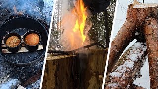 SUPER BUSHCRAFT TIPS - AMAZING BREAD IN CUPS, TURBO FIRE, WOOD FOR FIRE - NEW METHOD