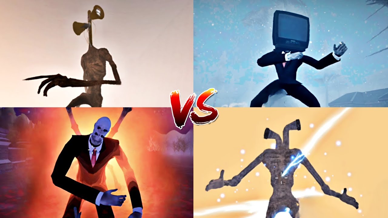 Siren Head vs Pipe Head vs Slenderman vs Tv Head Comparation YouTube