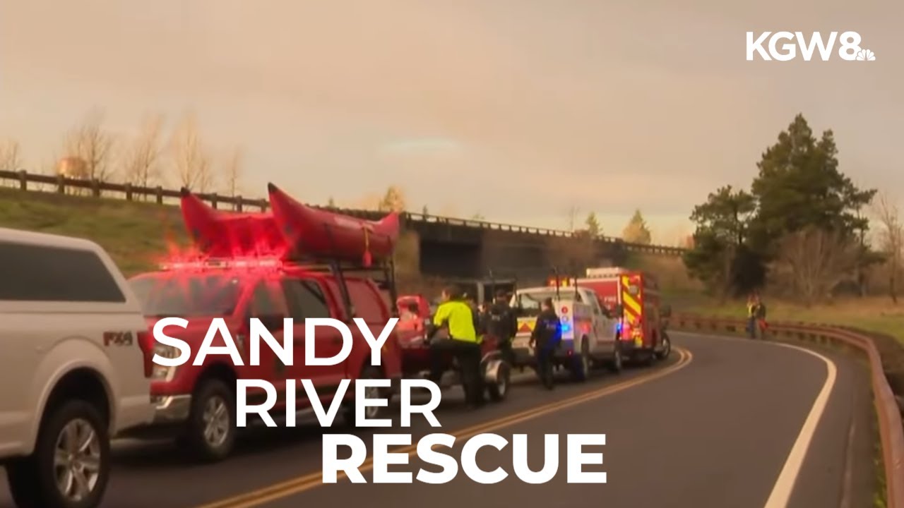 Person rescued from Sandy River flood waters after being stranded on paddle board