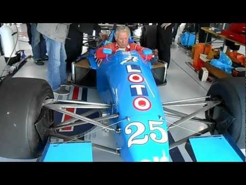 The Ligier JS33 of Philippe Alliot being checked over before practice at the 2012 Hockenheim classic