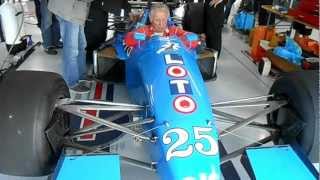 The Ligier JS33 of Philippe Alliot being checked over before practice at the 2012 Hockenheim classic