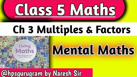 Class 5 Maths Chapter 3 Multiples & Factors|Mental Maths Class 5th Maths Ratna Sagar|hpsgurugram|