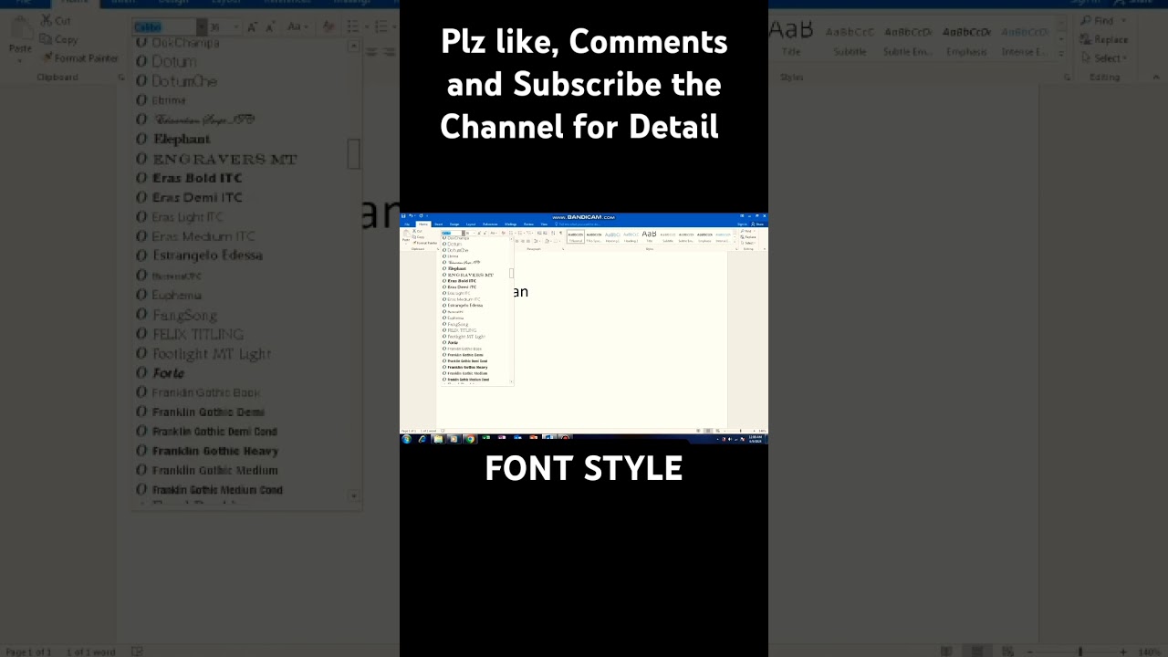 Font Style In MS Word 