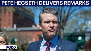 Pete Hegseth delivers remarks on Signal Group Chat