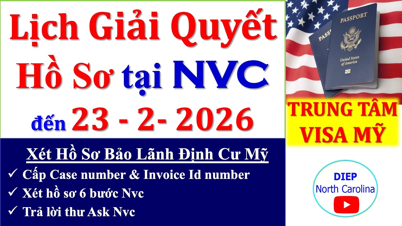Lịch Giải Quyết HỒ SƠ ĐỊNH CƯ MỸ tại NVC || Cập nhật ngày 23/2/2026 |Nvc processing time