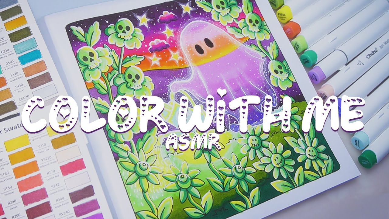 Color with me | ASMR 👻 'Creepy Cuties' 👻 Ohuhu Markers
