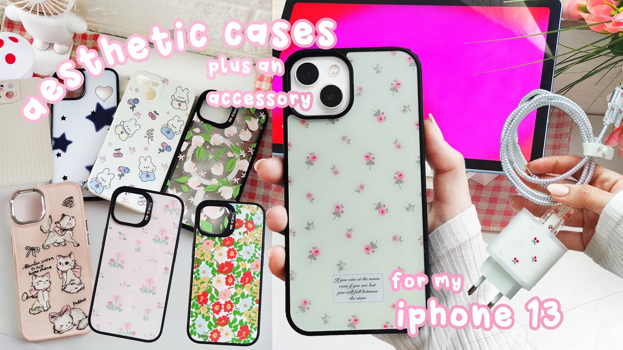 IPHONE 13 AESTHETIC CASES AND ACCESSORIES UNBOXING 💌 from aliexress & CASEBANG 🌷with links ☁️