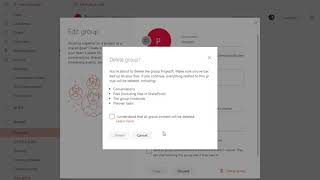 Delete Groups in Outlook Online