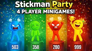 Stickman Party - Tournament Mode 123 4 Player Random | Gameplay WalkThrough Part 4 MiniGames Update