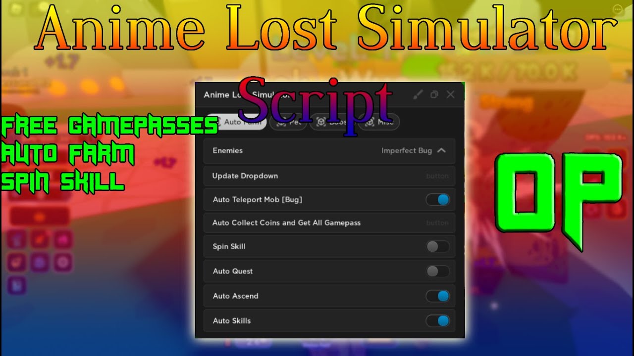 Anime Lost Simulator OP Script [Autofarm Mobs, Auto Equip Best, Free ...