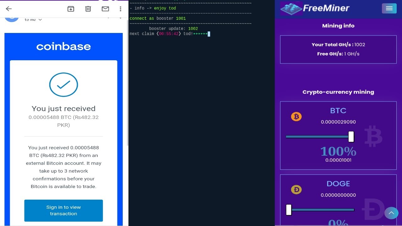 MINING BTC LTC DOGE BOOST GH/S VIA TERMUX - YouTube