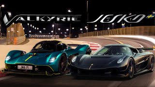 Koenigsegg Jesko VS. Aston Martin Valkyrie Track Battle! | Top Gear Test Track Comparison