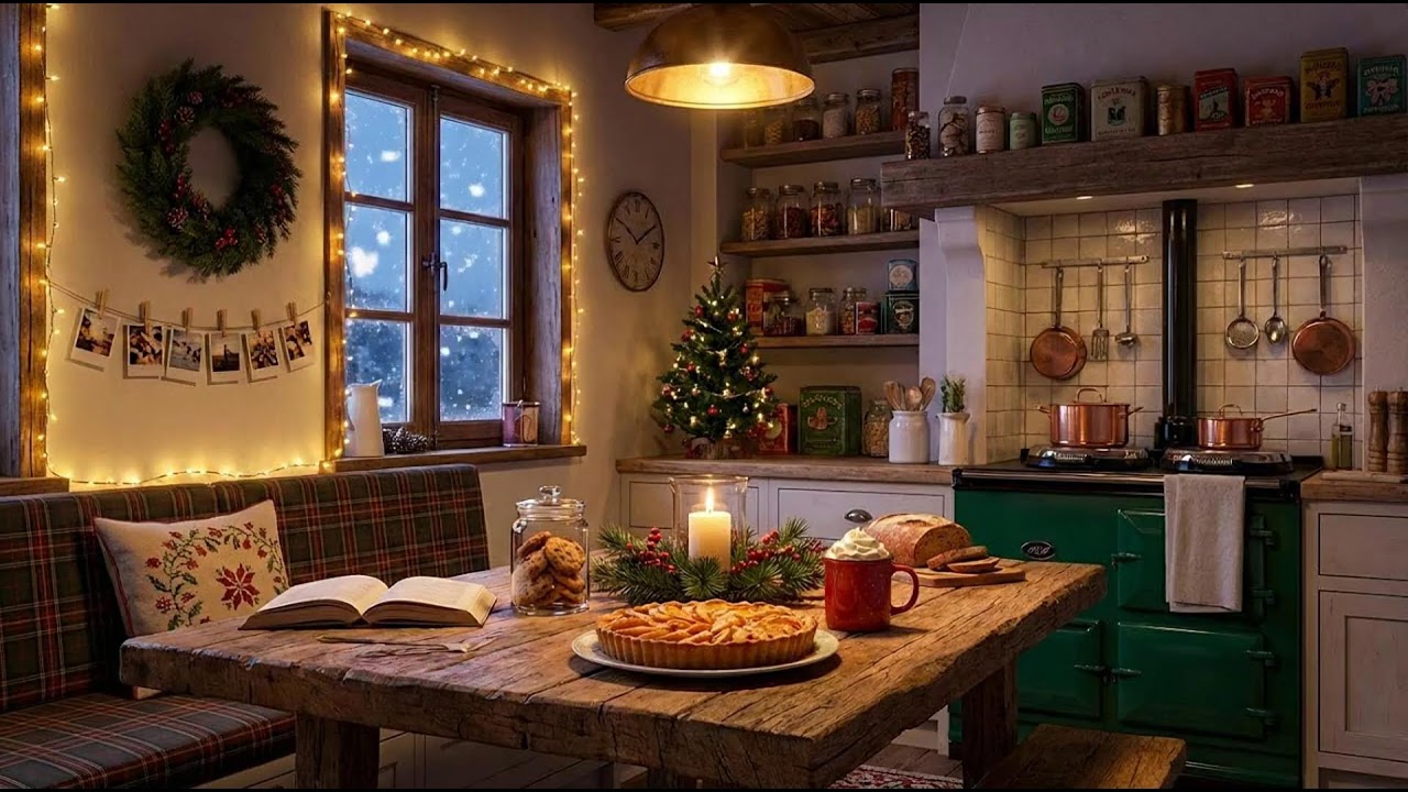 Cozy Jazz Winter Night 1940s ❄️ Vintage Oldies Playing in Another Room | Fireplace Ambience