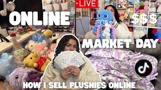 Online Market Day 💰How to sell plushies online 🛍️ TikTok Shop 🧶 Packing Orders 📦✨