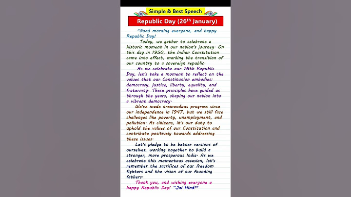 Republic Day Speech in English | 26th January Speech | #speech #republicday #26january