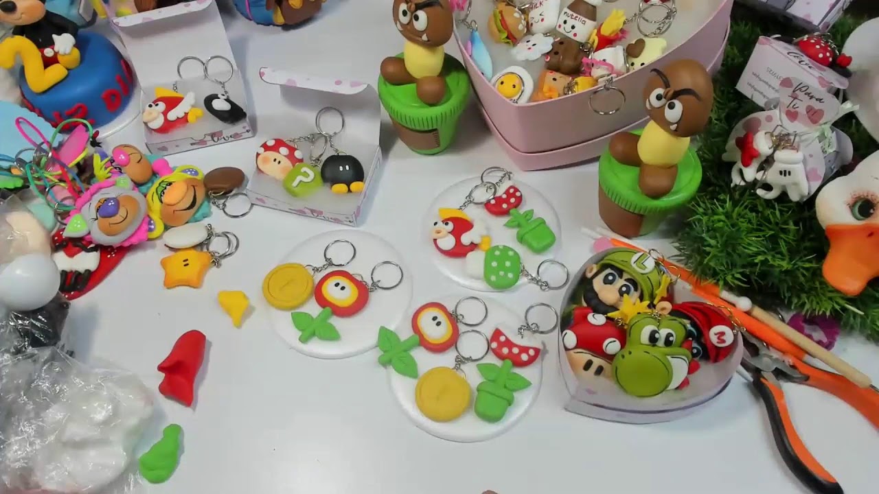 Llaveros Personajes Mario Bross en Porcelana Fria o Porcelanicron / Live