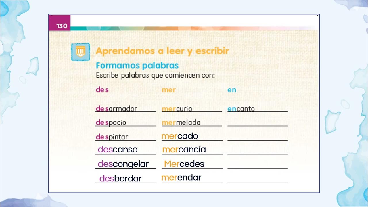 Actividad de Lengua Materna. Español 1° Formando palabras - YouTube