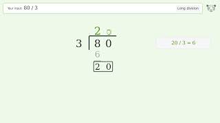80/3 Long Division — Step-by-Step | Tiger Algebra Solver
