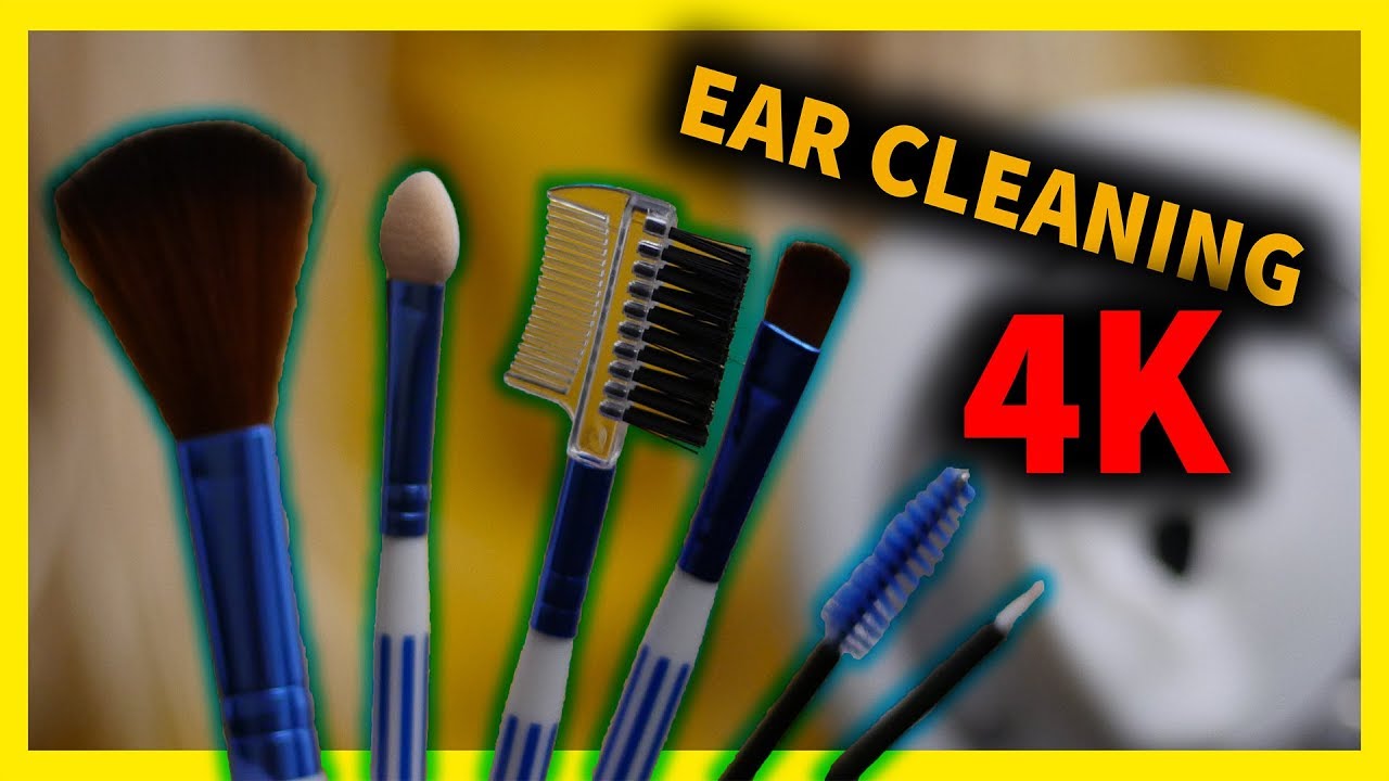 ASMR 4K Makeup Brushes Ear Cleaning ( no talking) 1 hour of Binaural Relaxation YouTube