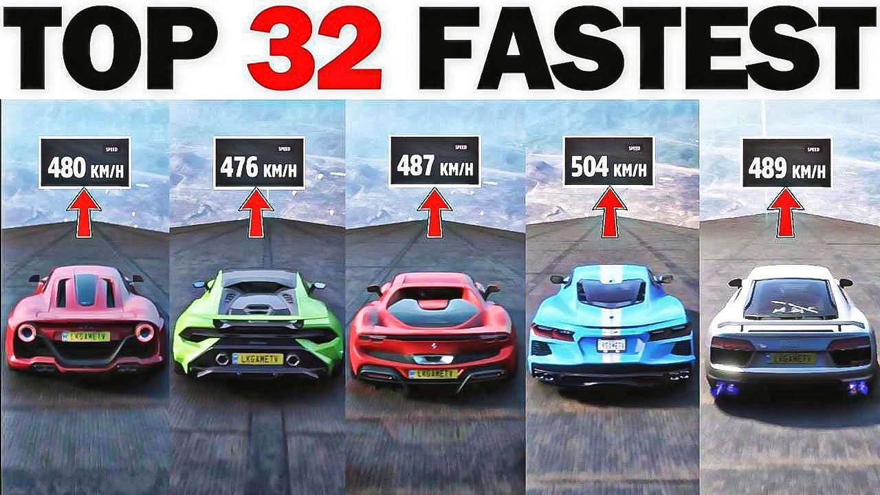 Top 32 Fastest Supercars Forza Horizon 5 Top Speed Battle YouTube