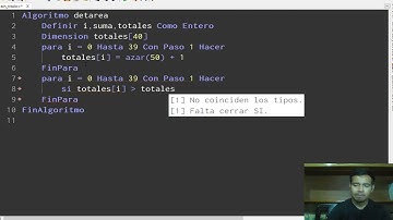 En un vector de 40 elementos llamado totales se requiere ir sumando y mostrando cada elemento