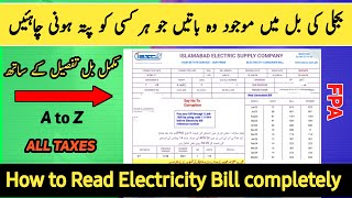 Pakistan Electricity Bill explained/All Taxes and charges in Electricity bill/Amjad Electric Info