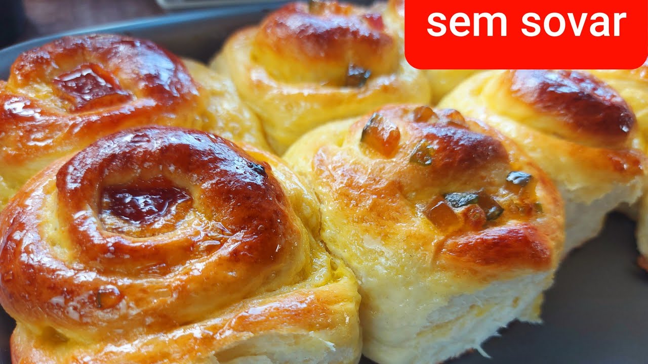 PÃO DOCE CARACOL SEM SOVAR massa perfeita!!!❤