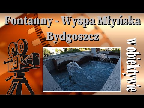 Fontanny na Wyspie Młyńskiej - Bydgoszcz, slowmotion.