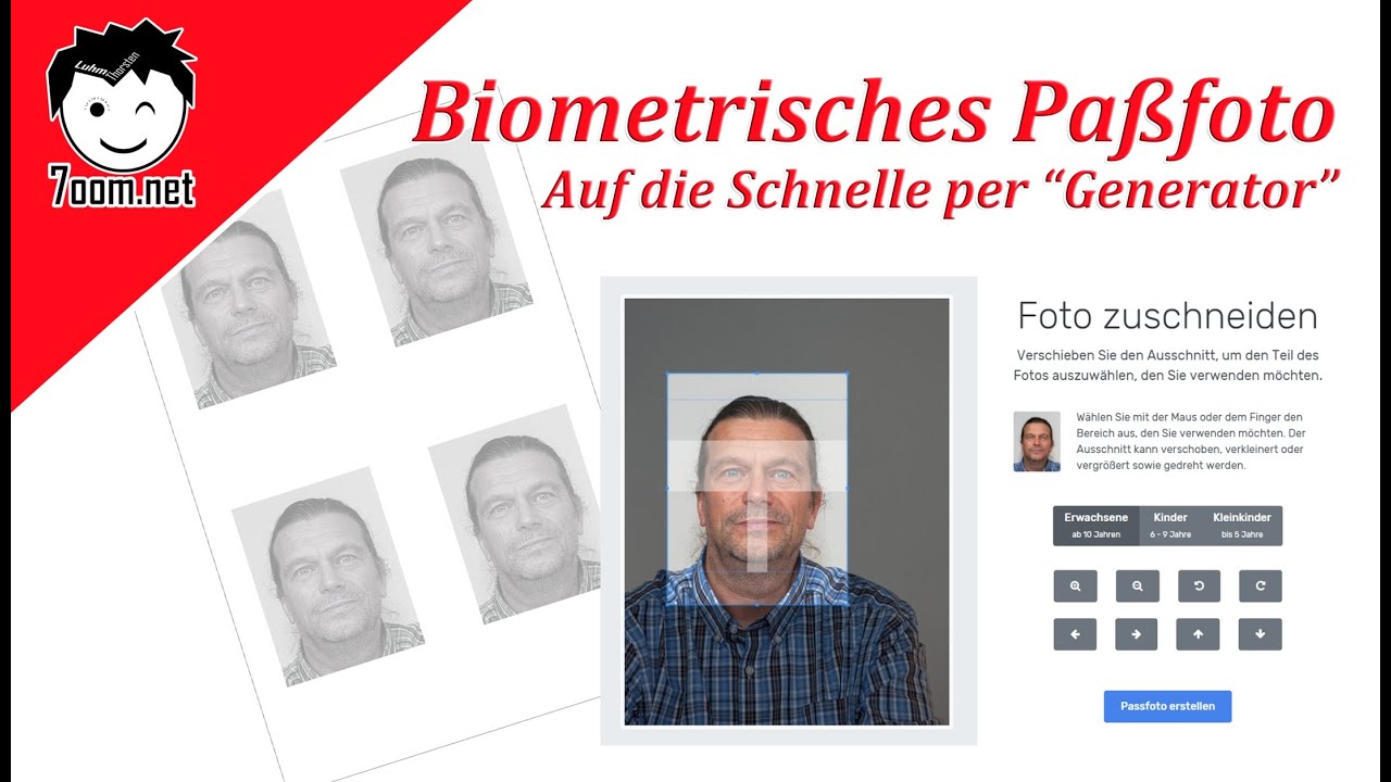 Biometrisches Passfoto Teil 3 Auf Die Schnelle Via Generator Youtube