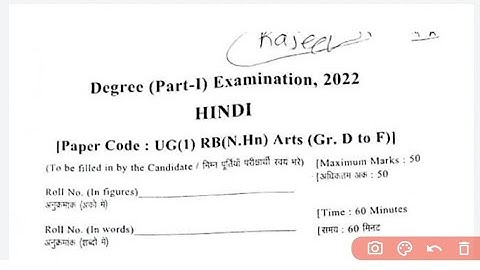 LNMU part-1 50 marks Hindi Arts d e f 2022 question paper review
