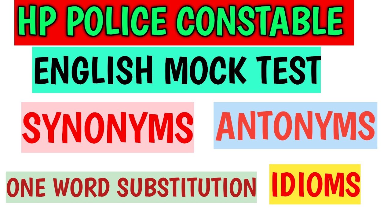 HP POLICE CONSTABLE MOCK TEST|| ENGLISH MOCK TEST|| 2022