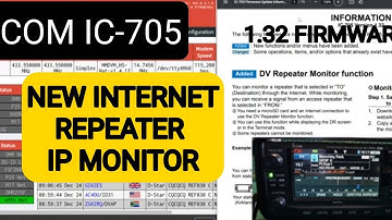 ICOM IC-705 NEW DV Repeater Monitor function 2023