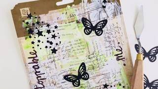 Easy Mixed Media Art journal tutorial for Beginners with minimum Supplies #butterflies #star