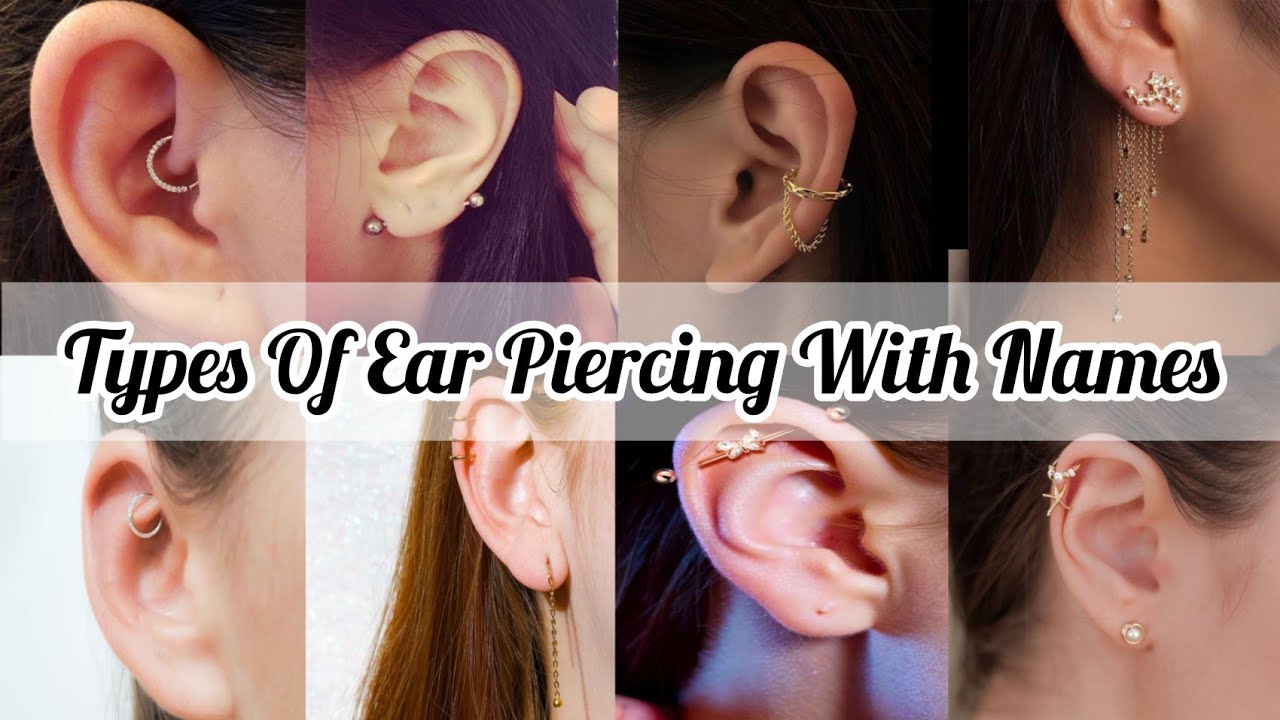 Types of ear piercing with names/Ear piercing ideas/Different types of ...