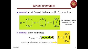 Robotics 2 - Prof. De Luca  Lecture 02 (26 Feb 2020)