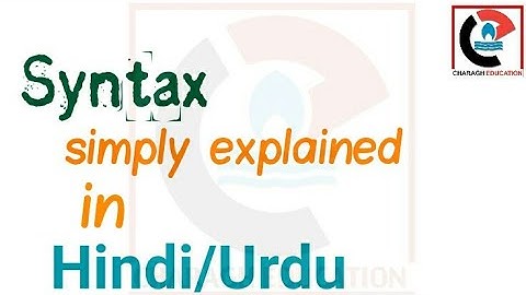 Syntax simply explained in Hindi/Urdu