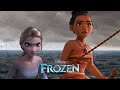 Elsa and moana deliver the heart  forest spirit frozen 3 fanmade scene