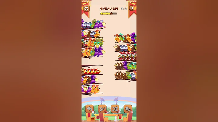 bird sort 2 color puzzle solution niveau 624 #games #gaming #puzzle #puzzlegame #androidgames