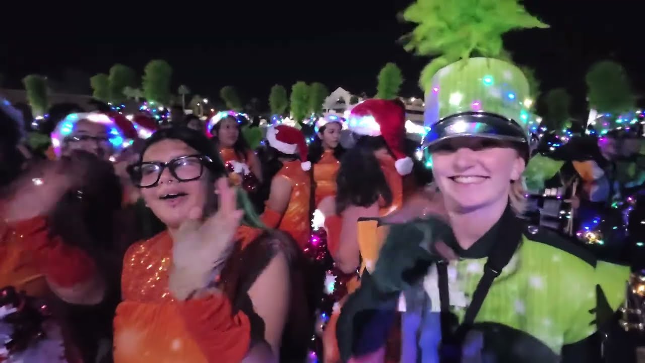 Riverside Poly Band and Color Guard, Marching in the Palm Springs Festival of Lights Parade. 12/6/25