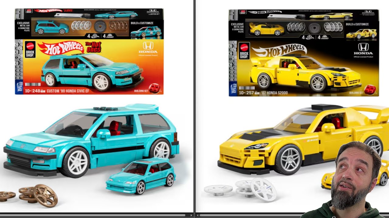 New Mattel Brick Shop Honda Civic EF & S2000 officially revealed