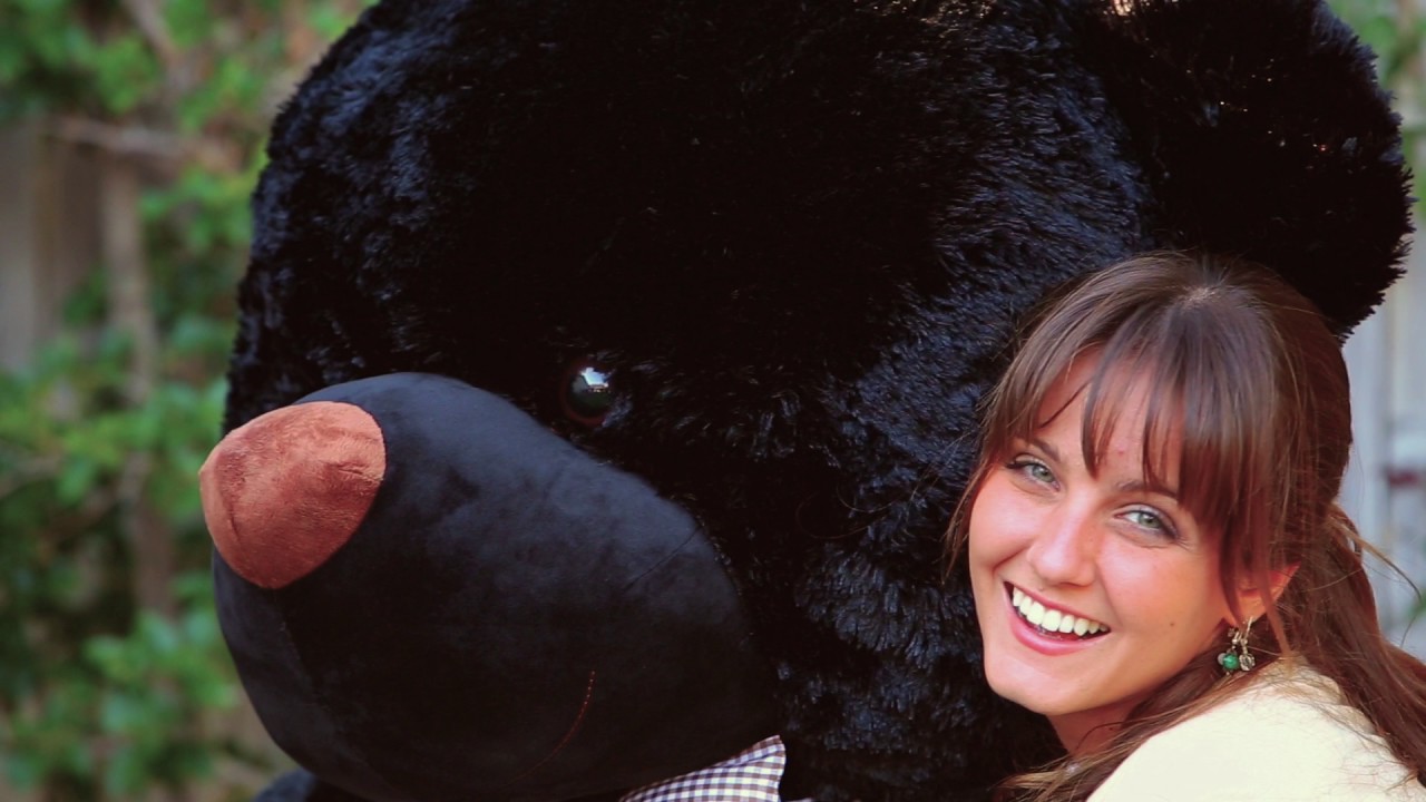72in (6ft) Juju Cuddles Black Life Size Teddy Bear