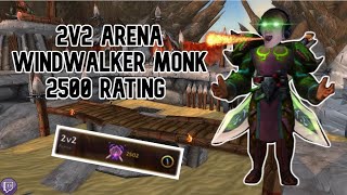 2500 Rating 2v2 Arena WindWalker Monk BFA 8.3 (commentary)