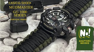 How to Install a Paracord Survival Band WITHOUT ADAPTERS - Casio G-Shock Mudmaster GG-1000 Series