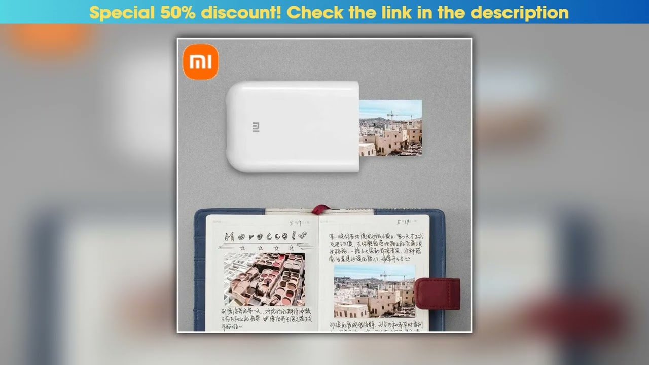 Xiaomi Mijia AR Pocket Printer Bluetooth 50 Portable Travel Mini Pocket PrinterPrinter Paper set