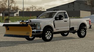 Farming Simulator 22 Plowing snow with 2023 Ford F350 @BenKempa