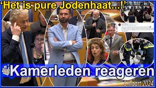 Kamerleden reageren op Palestinaordeverstoringen in de Tweede Kamer