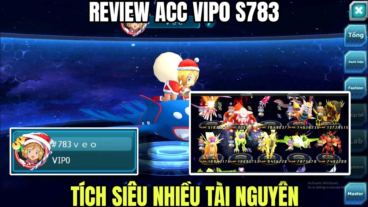 Poke đại chiến - Review Acc VIP0 S783: Tích siêu nhiều tài nguyên...