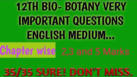12th bio botany important questions for public exam 2021| biology| Hero Studies| English medium