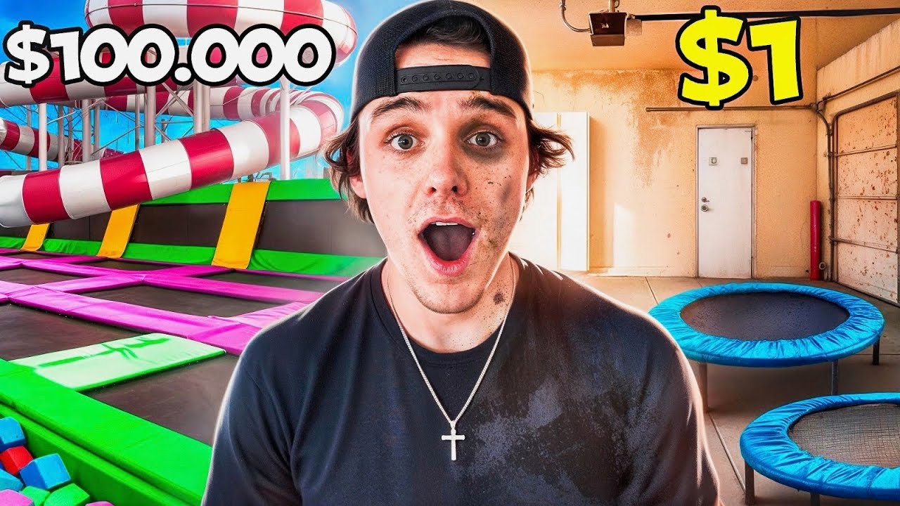 I Tested $1 Vs $100,000 Trampoline Park!