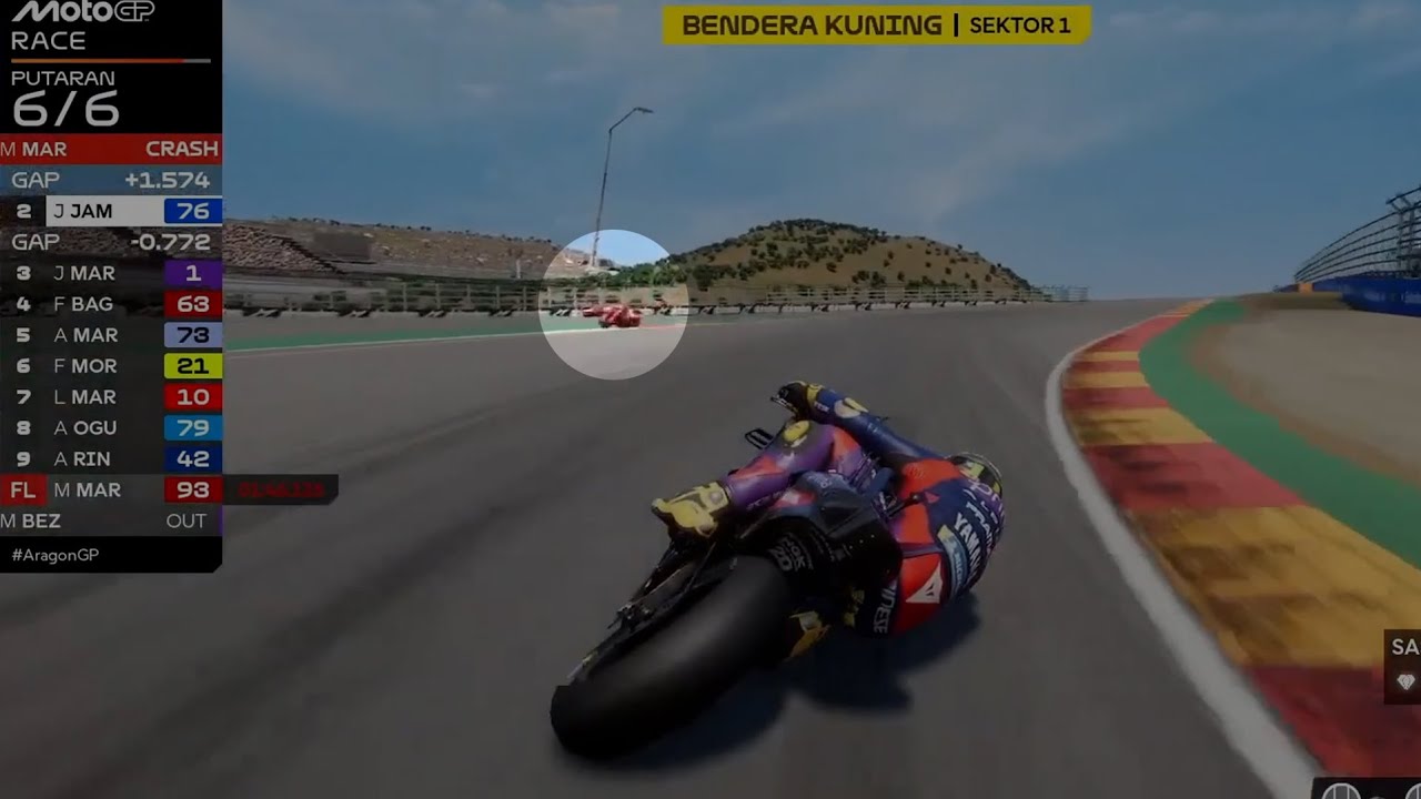 dengan mode full manual di MotoGP 25 kita bisa mengalahkan Marc Marquez di Aragon